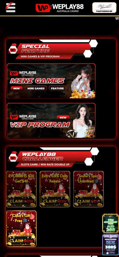 Weplay88 promotions screen on mobile